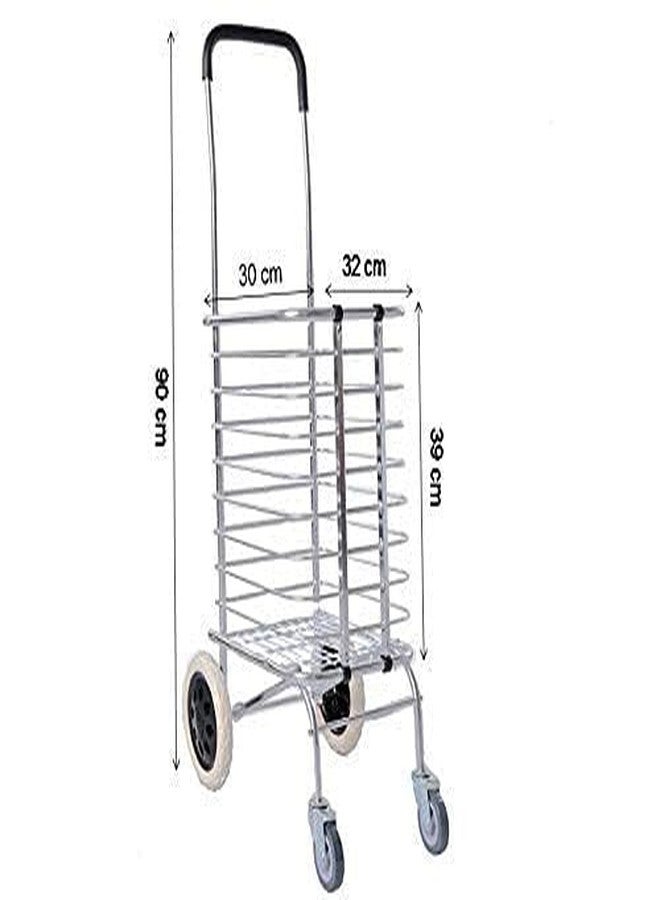 RAMYAENT Luggage Rolling 4 Wheels Trolley Cart Aluminum Folding Shopping Cart Trolley with Wheel Travel Luggage Shopping Trolley - Image 2