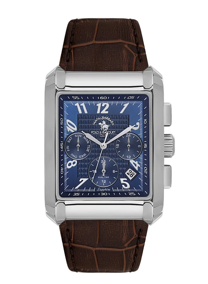 SANTA BARBARA POLO & RACQUET CLUB Santa Barbara Polo & Racquet Club - Legend Men's Watch | Leather Band with Steel Case | Analog | Square Dial | Sapphire Glass | Japanese Quartz | Water Resistance 50 Meters
