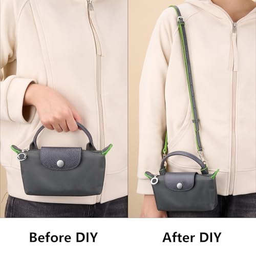 KOMHPS Purse Straps Replacement, Leather Handbag Crossbody Shoulder Strap Adjustable for Longchamp Bag Women - Image 3