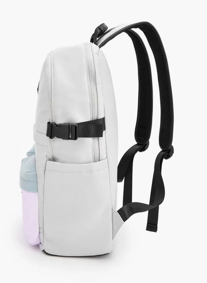Lee Cooper GREY Logo Applique Backpack With Adjustable Shoulder Straps  | Best Price UAE