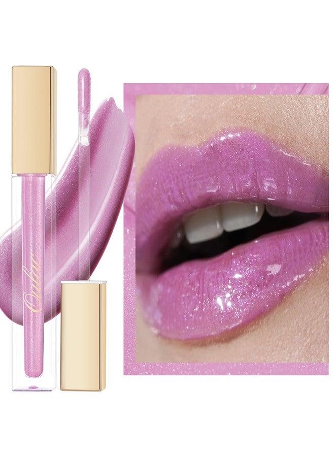 Oulac Purple Lip Gloss High-shine Moisturizing Lip Gloss Oil Liquid Lipstick Non-stick Cup Glitter Lipstick Lip Tint Reduce Fine Lines Lip Glaze For Dry Lip C10 - Image 1