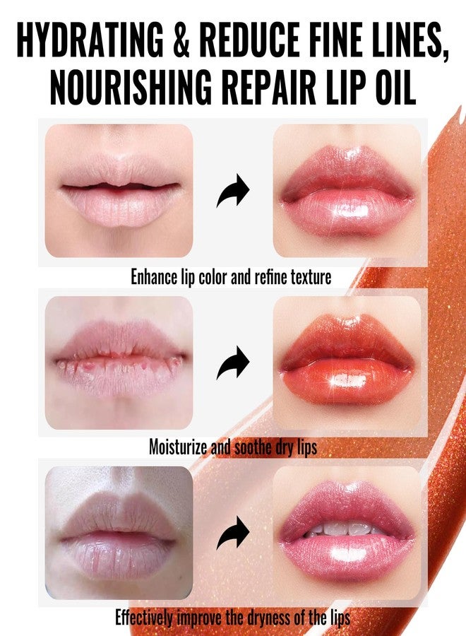 Oulac Purple Lip Gloss High-shine Moisturizing Lip Gloss Oil Liquid Lipstick Non-stick Cup Glitter Lipstick Lip Tint Reduce Fine Lines Lip Glaze For Dry Lip C10 - Image 4