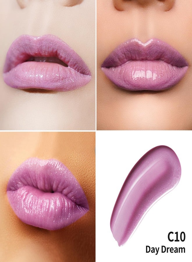 Oulac Purple Lip Gloss High-shine Moisturizing Lip Gloss Oil Liquid Lipstick Non-stick Cup Glitter Lipstick Lip Tint Reduce Fine Lines Lip Glaze For Dry Lip C10 - Image 3