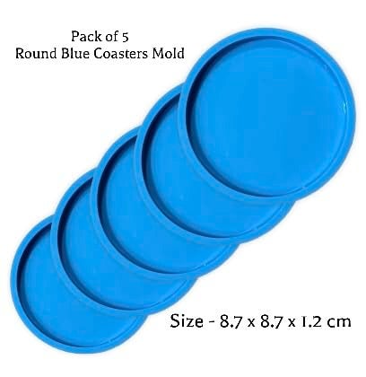 IRIKA Pack of 5 Round Shape Blue Silicone Molds for Resin Art and Craft/Silicone Mould/Resin Mold/Round/Made in India - Image 2