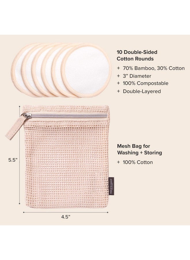 PAULA'S CHOICE Paula's Choice Reusable Makeup Remover Pads, Eco-Friendly Cotton & Bamboo Rounds for Toner & Exfoliants, Includes Washable Bag for Laundry & Storage, 10 Count  - Image 3