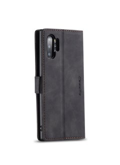 CaseMe CaseMe Samsung Galaxy Note 10 Plus Case Wallet, for Samsung Galaxy Note 10 Plus Wallet Case Book Folding Flip Folio Case with Magnetic Kickstand Card Slots Protective Cover - Black  - Image 3