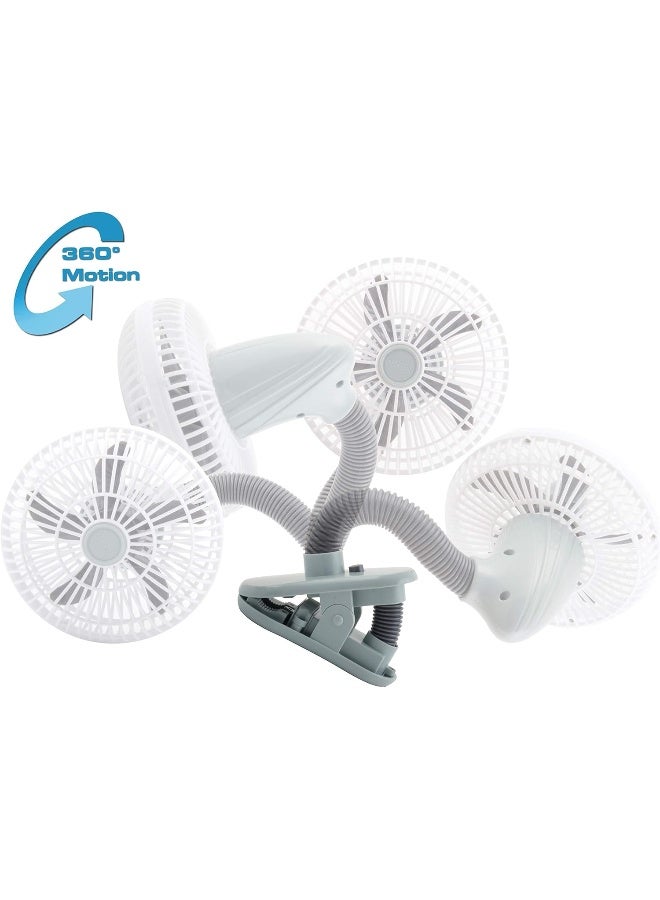 O2COOL 4-inch Clip on Stroller Fan, Gray - Image 4