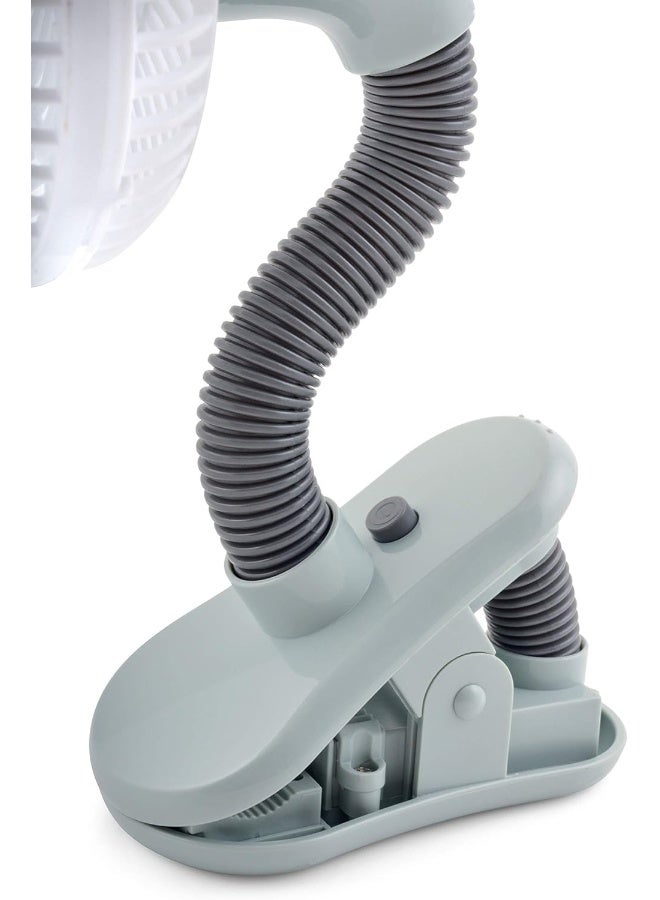 O2COOL 4-inch Clip on Stroller Fan, Gray - Image 5