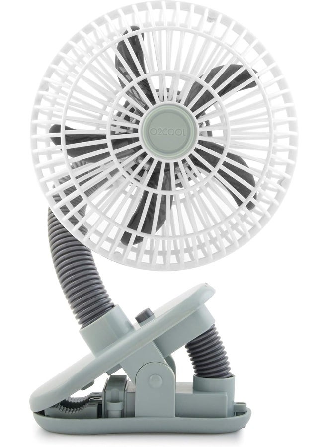 O2COOL 4-inch Clip on Stroller Fan, Gray - Image 2