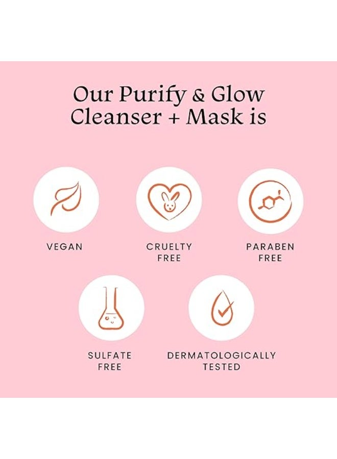 foxtale Purify & Glow Cleanser + Clay Mask - Deep Cleanses Pores, Exfoliating Glow Facial, Instantly Gives Bright Skin, For Normal, Oily and Combination Skin, Men & Women - 100ml - Image 3