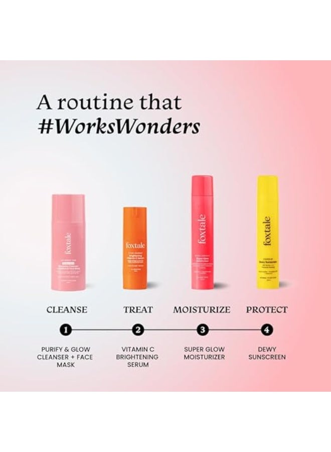 foxtale Purify & Glow Cleanser + Clay Mask - Deep Cleanses Pores, Exfoliating Glow Facial, Instantly Gives Bright Skin, For Normal, Oily and Combination Skin, Men & Women - 100ml - Image 4