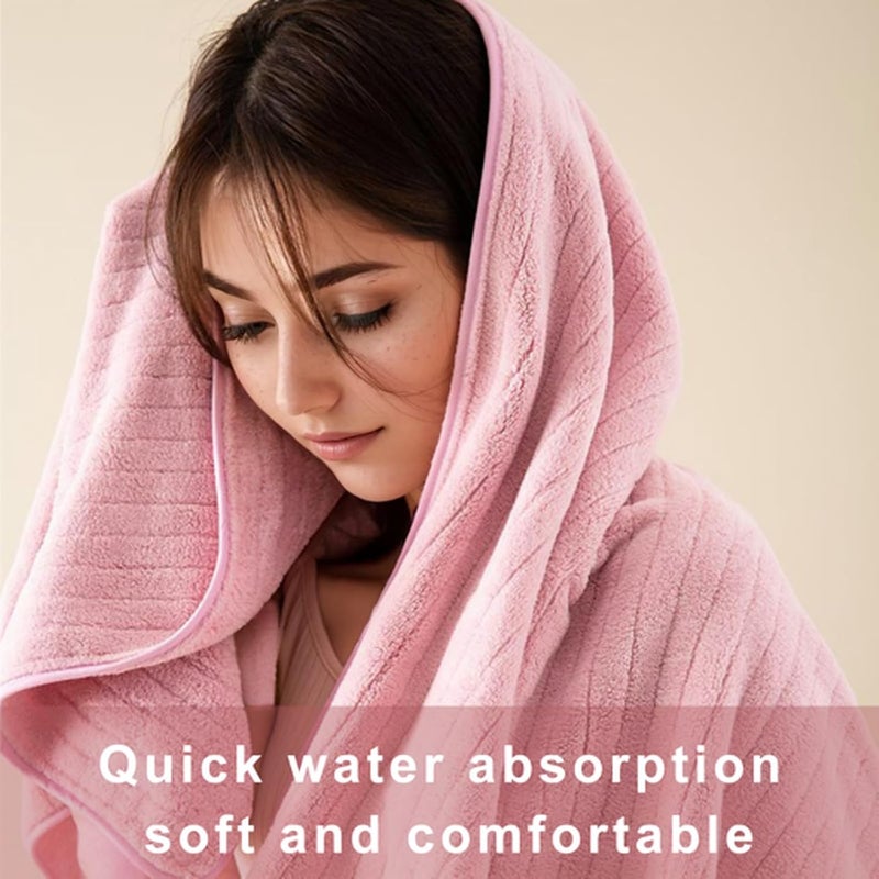 Microfiber Towel 90x160 cm 1 PCS Bath Towel Microfiber Soft, Durable and Light Weight (Pink 600g) Universal design - Image 5