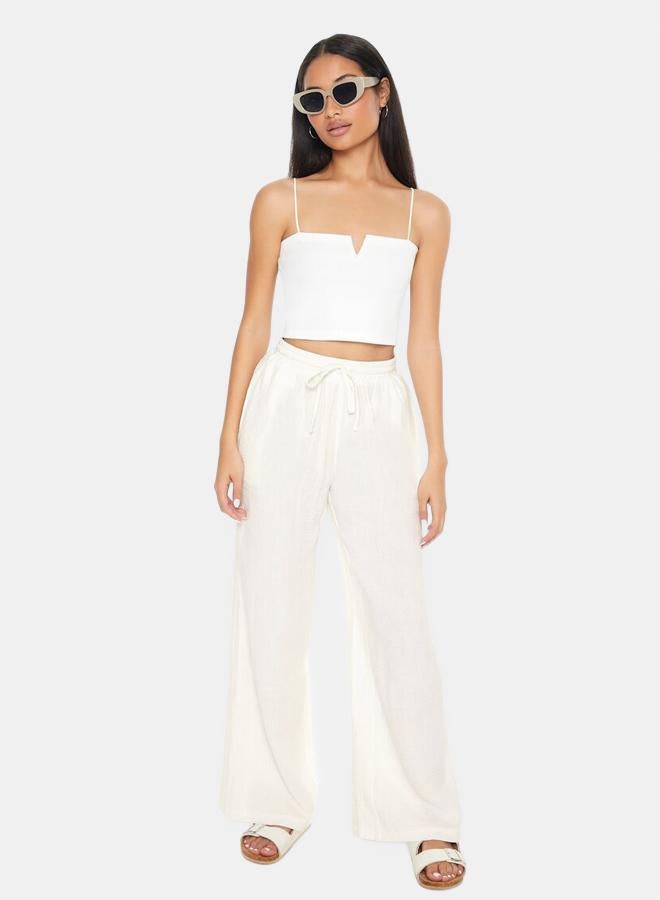 FOREVER 21 Wide-Leg Drawstring Pants - Image 1