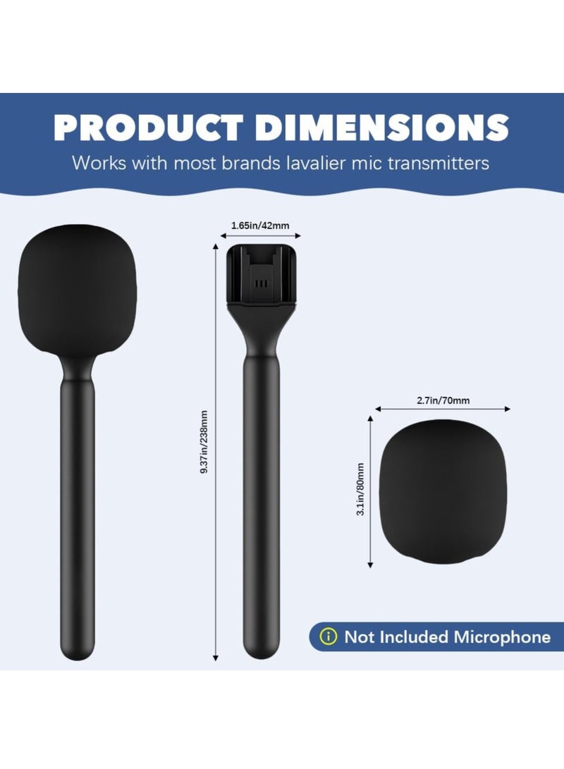 TIGER Microphone Handle Compatible with DJI Rode Wireless Go – Universal Interview Wireless Microphone Adapter with Anti-Wind Foam – Lapel Microphone Mount for Stable, Clear Sound – Portable Audio Accessory for Vlogging, Podcasting, Live Streaming  - Image 2