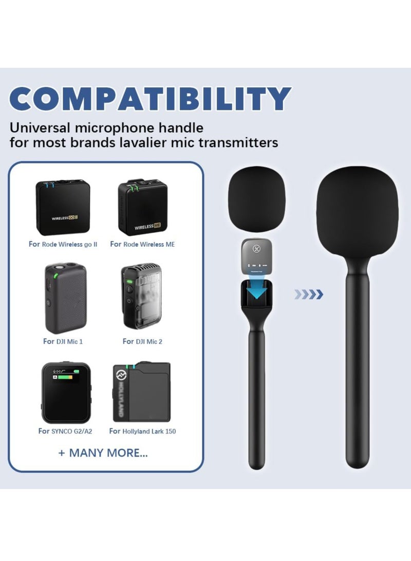 TIGER Microphone Handle Compatible with DJI Rode Wireless Go – Universal Interview Wireless Microphone Adapter with Anti-Wind Foam – Lapel Microphone Mount for Stable, Clear Sound – Portable Audio Accessory for Vlogging, Podcasting, Live Streaming  - Image 3