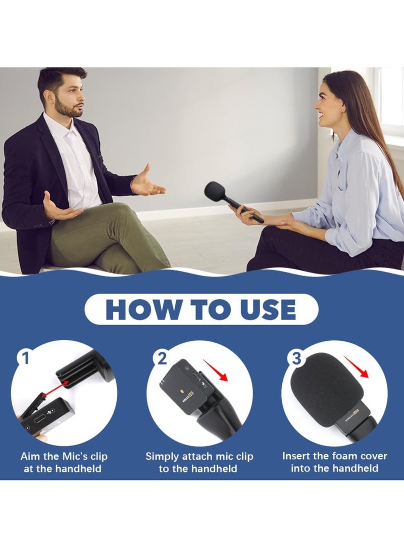 TIGER Microphone Handle Compatible with DJI Rode Wireless Go – Universal Interview Wireless Microphone Adapter with Anti-Wind Foam – Lapel Microphone Mount for Stable, Clear Sound – Portable Audio Accessory for Vlogging, Podcasting, Live Streaming  - Image 4