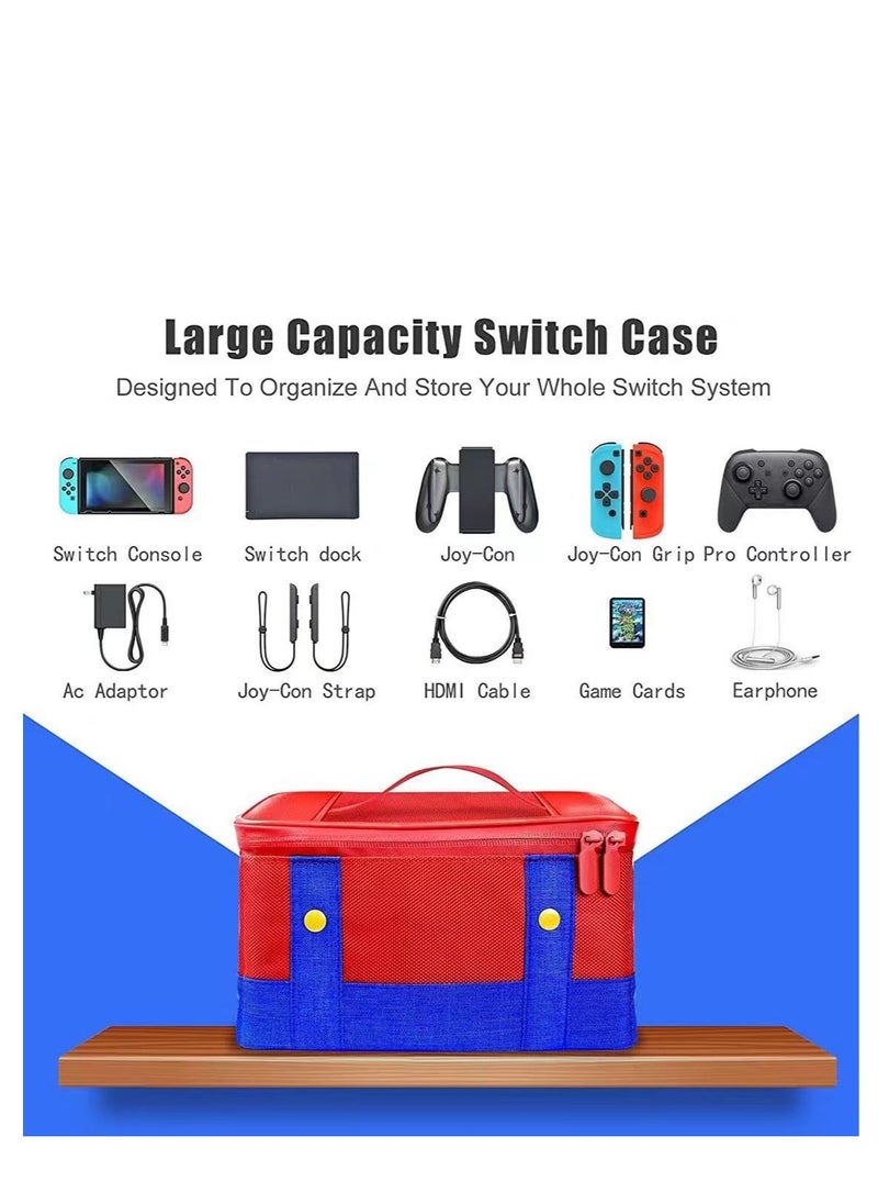 Generic Hard Switch Case Compatible with Nintendo Switch and Switch OLED Model, Full Protection Hard Switch Carrying Case High-Capacity Travel Bag fit Switch Console Pro Controller Accessories Red  - Image 2