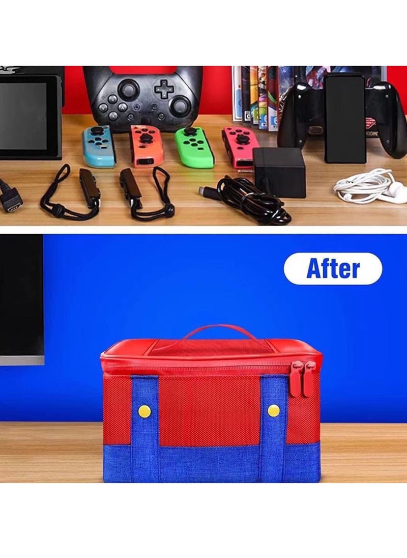 Generic - Hard Switch Case Compatible with Nintendo Switch and Switch OLED Model, Full Protection Hard Switch Carrying Case High-Capacity Travel Bag fit Switch Console Pro Controller Accessories Red - Image 1