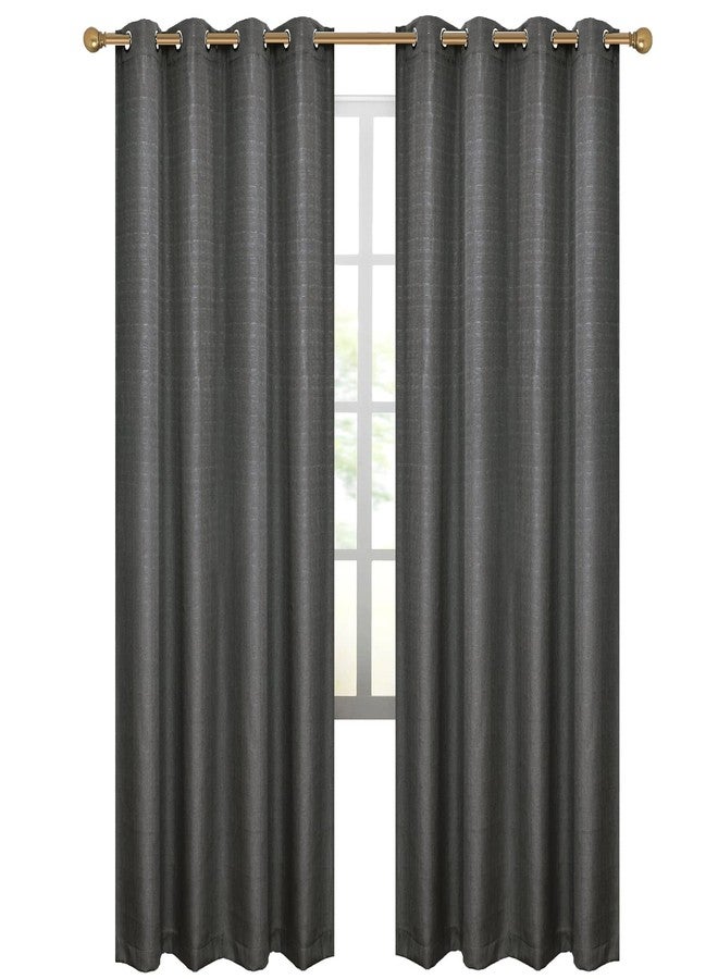 Diraysid 100% Blackout Curtains Dark Grey Linen Curtains for Bedroom Grommet Thermal Insulated Room Darkening Drapes (2 Panels, W52 x L84 Inch) - Image 3
