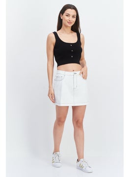 Esprit x Rest and Recreation Women Plain Denim Mini Skirt, White  - Image 2