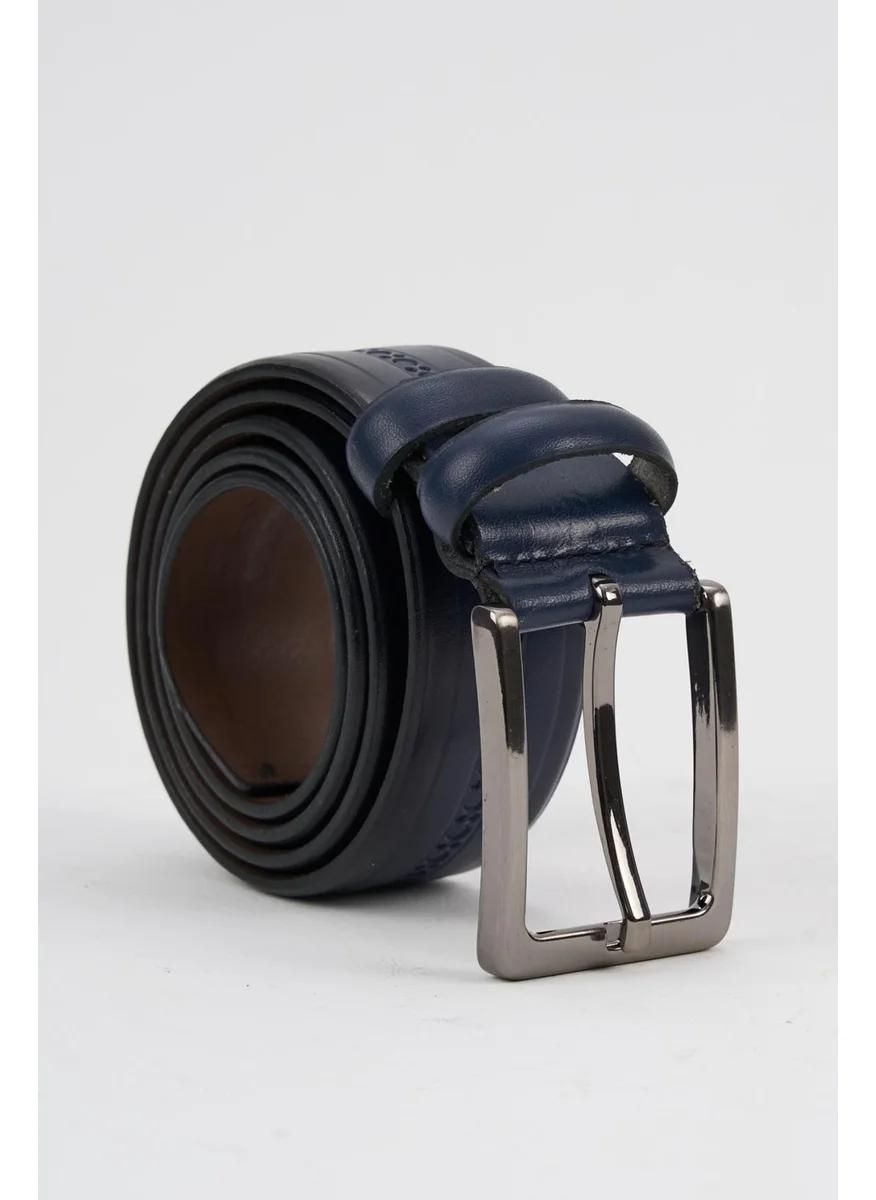 Alexander Gardi Alexandergardi Men's Texture Detailed Leather Belt (E24-BELT-16)
