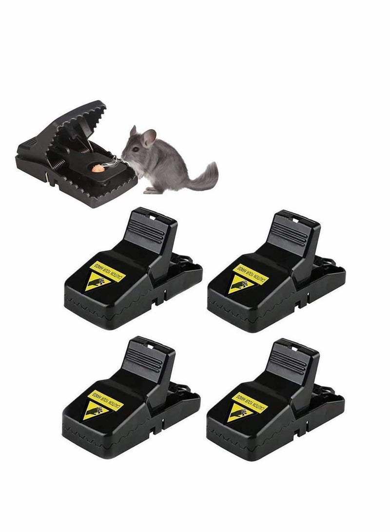 كابتن تيك Mouse Traps Reusable Snap Mice Traps That Work Rodent Killer Easy to Bait, 4 Pack, Sanitary Safe and Effective Indoor Mouse Catcher - Image 1