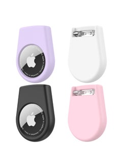 Generic For Apple AirTag Anti-loss Device Silicone Protective Case Buckle Pin Children And The Elderly Positioning Tracking Protective Case-Color:Pink-Applicable Models:AirTag  - Image 2