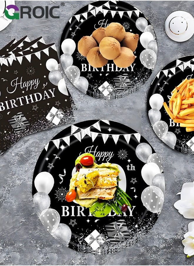 GROIC - 116 Pcs Birthday Party Supplies and Decorations Pack, 18 Years Old Theme Party Decoration, Include Knives, Forks, Spoons, Plates, Napkins, Cups for 18 Years Old Birthday Party Decorations - Image 1