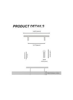 The Bros 10Pcs 96mm Kitchen Handles with Screws Stainless Steel T Bar Cabinet Cupboard Handle Pull Handle Door Handle Set for Kitchen Drawer Bedroom Furniture (10, Hole Centers 96mm)  - Image 2