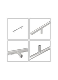 The Bros 10Pcs 96mm Kitchen Handles with Screws Stainless Steel T Bar Cabinet Cupboard Handle Pull Handle Door Handle Set for Kitchen Drawer Bedroom Furniture (10, Hole Centers 96mm)  - Image 3