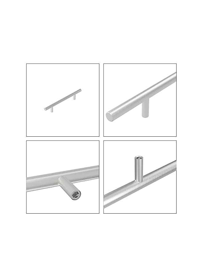 The Bros 10Pcs 96mm Kitchen Handles with Screws Stainless Steel T Bar Cabinet Cupboard Handle Pull Handle Door Handle Set for Kitchen Drawer Bedroom Furniture (10, Hole Centers 96mm) - Image 3