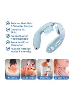 Neck Massager, Ems Neck Acupoints Lymphvity Massager, Lymphatic Drainage  Electric Pulse Massager Pain Relief