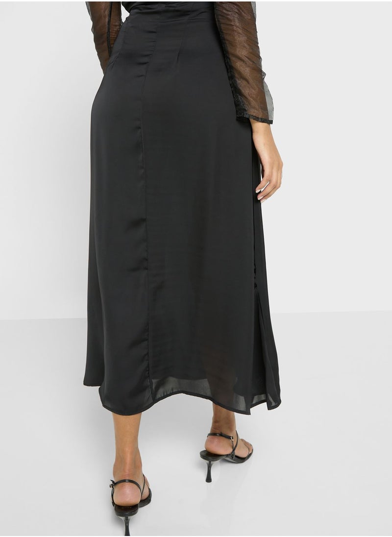 Khizana - High Waist Solid Skirt - Image 1