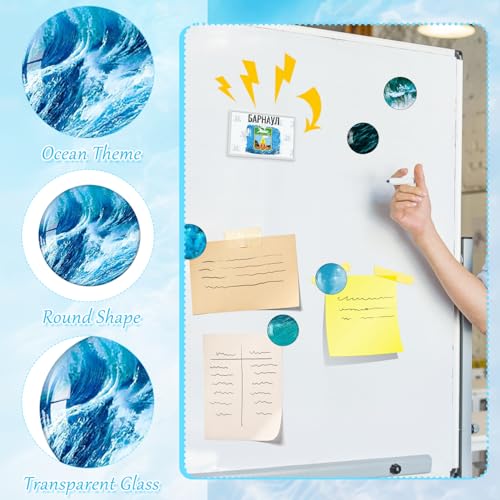 CoolShef 16Pcs Glass Fridge Magnets | Ocean Theme Small Refrigerator Magnet | Decorative Magnet Set for Kitchen, Office Whiteboard, Cabinet, Locker & Dishwasher - Image 3
