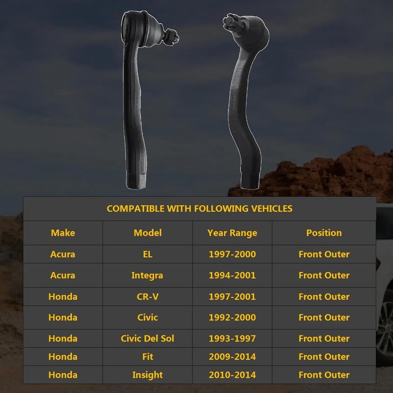 HHCM Front Outer Tie Rod End Kit 2pc ES3331 ES3332 for Honda and Acura Models - Image 2