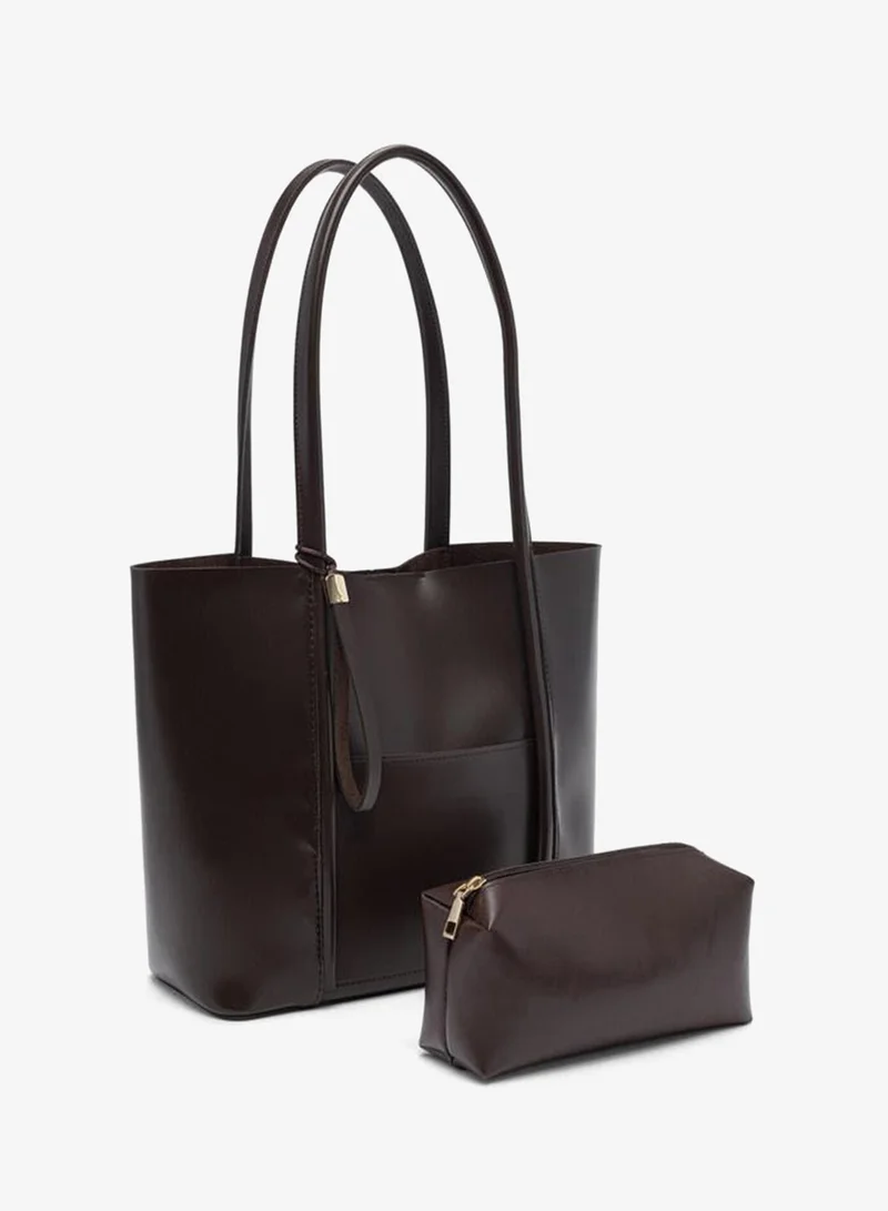 Shule Bags  Pebbled Shoulder Bag Coffee. for Women | Best Price UAE