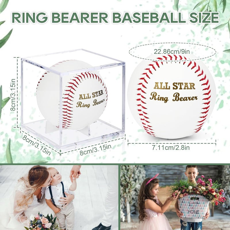 WANGDEFA Ring Bearer Baseball with Display Case - All Star Wedding Gift - Will You Be My Ring Bearer? - Image 2
