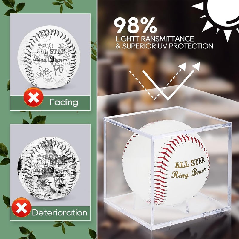 WANGDEFA Ring Bearer Baseball with Display Case - All Star Wedding Gift - Will You Be My Ring Bearer? - Image 5