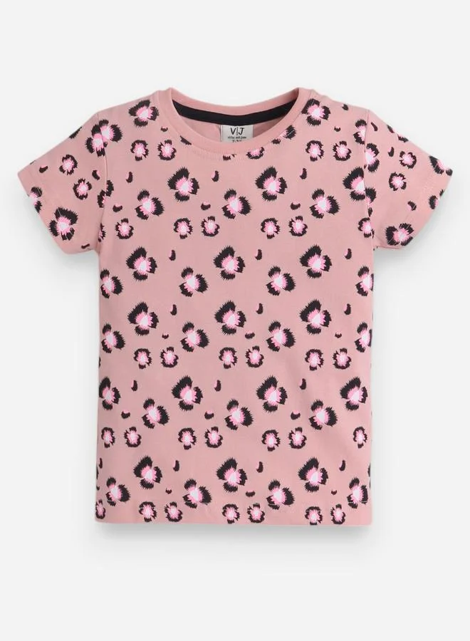 victor and jane All-Over Printed Cotton T-Shirt and Shorts Set