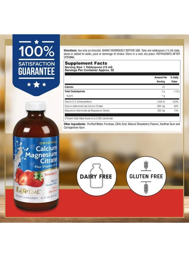 Lifetime Lifetime Vitamins - Liquid Calcium Magnesium Citrate Natural Strawberry Flavor - Image 2