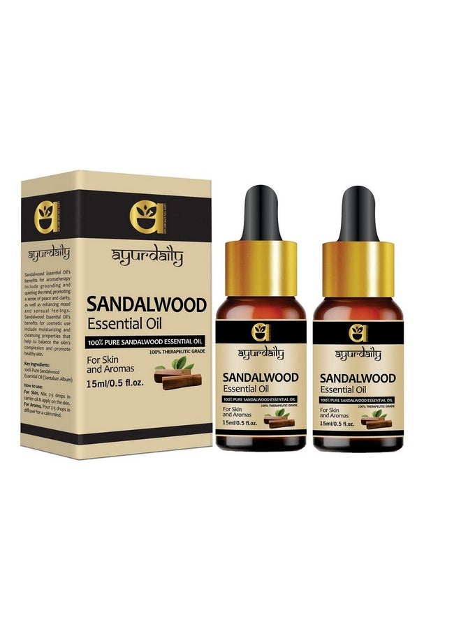 100% Pure Sandalwood Essential Oil Undiluted Therapeutic Grade Scented Oils - For Diffuser, Relaxation, Skin Therapy 15Ml (Pack Of 2) - pzsku/ZAF9115F70E26FD43CBB6Z/45/_/1735816054/a7878ca8-e5a4-4718-95aa-200c3ad9a253