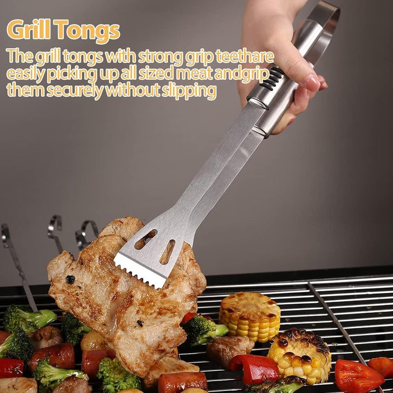 Oonkaf 20 Pcs BBQ Accessories Kit - Stainless BBQ Grill Tools Set, Grill Tools Set, Carry Bag Grill Utensils Set for Outdoor Grill, Grill Cooking Kit - Great for Outdoor BBQ and Camping - Image 2