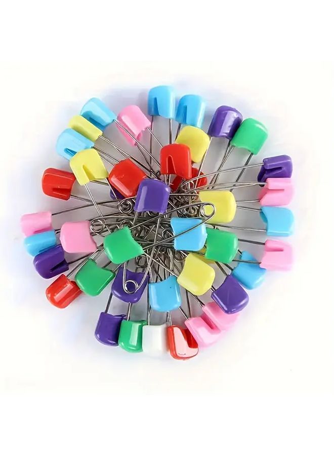 Small 18PCS Plastic Safety Pins Locking Design Candy Colors For Clothing DIY - Image 1