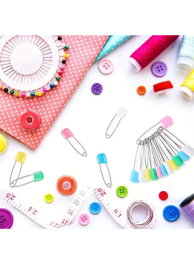 Small 18PCS Plastic Safety Pins Locking Design Candy Colors For Clothing DIY - Image 4