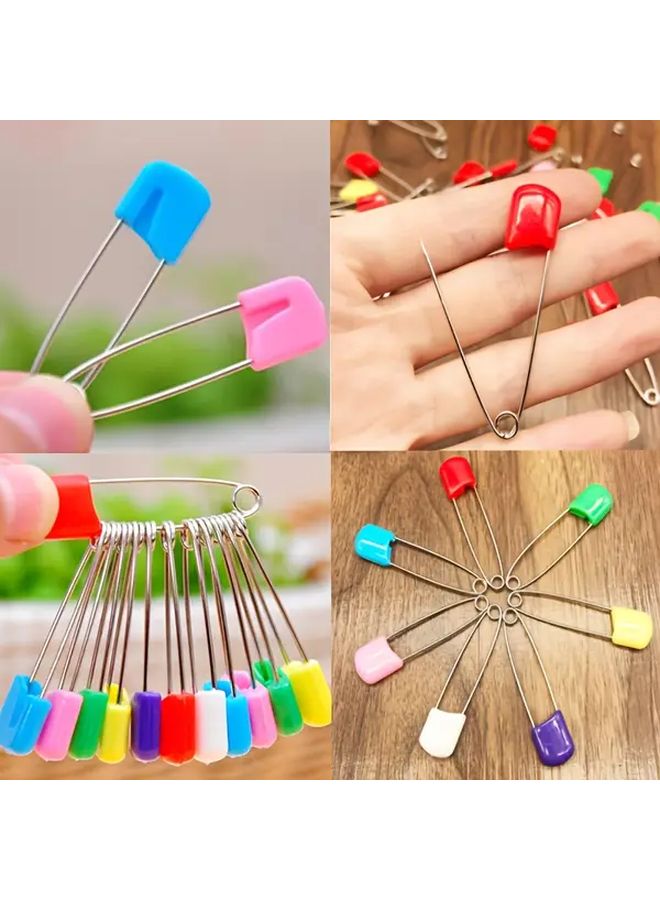 Small 18PCS Plastic Safety Pins Locking Design Candy Colors For Clothing DIY - Image 2