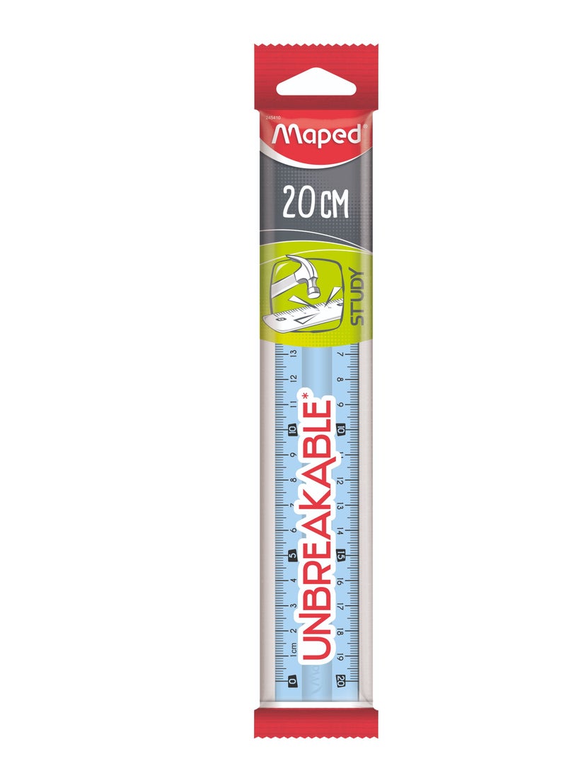 Maped - Maped unbreakable Flat Ruler 20cm Multicolored - Image 1