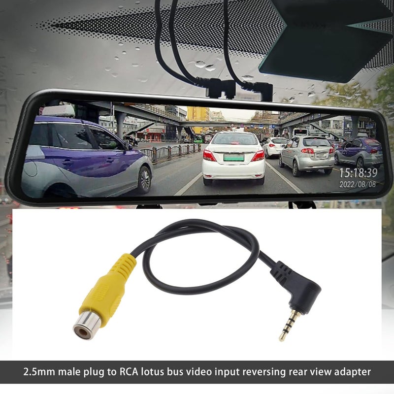 كريت آيديا 2 قطع من كابل TRRS ذكري بقطر 2.5 مم إلى أنثوي RCA، مخصص لأجهزة الملاحة الجغرافية في السيارات، لتوصيل الفيديو ومدخلات الصوت، طول الكابل 26 سم - Image 2