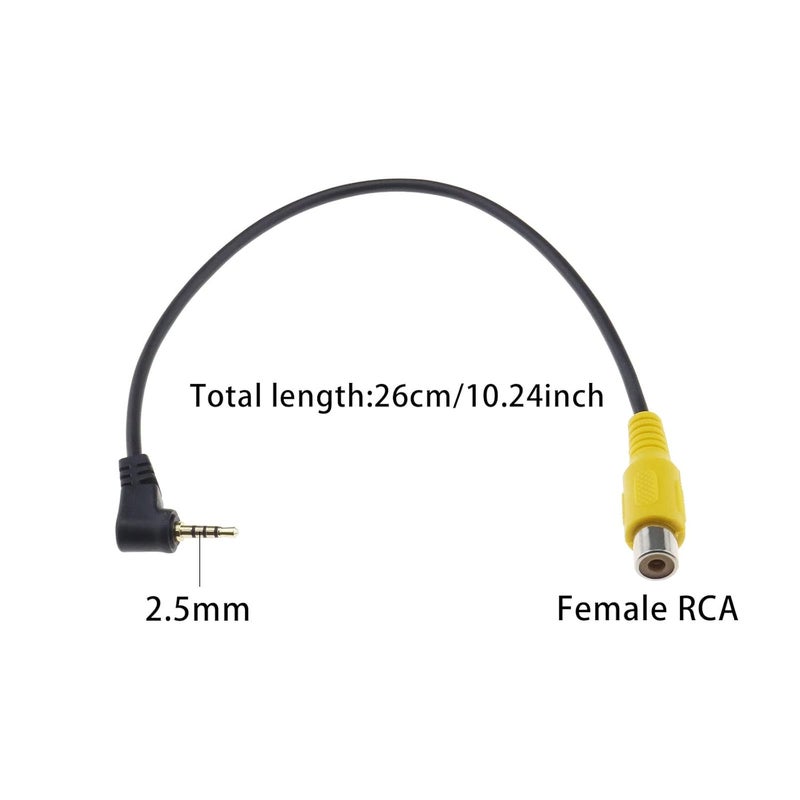 كريت آيديا 2 قطع من كابل TRRS ذكري بقطر 2.5 مم إلى أنثوي RCA، مخصص لأجهزة الملاحة الجغرافية في السيارات، لتوصيل الفيديو ومدخلات الصوت، طول الكابل 26 سم - Image 4