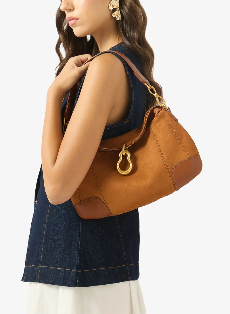 Jw Pei Jayla Faux Suede Metal Pendant Embellished Shoulder Bag
