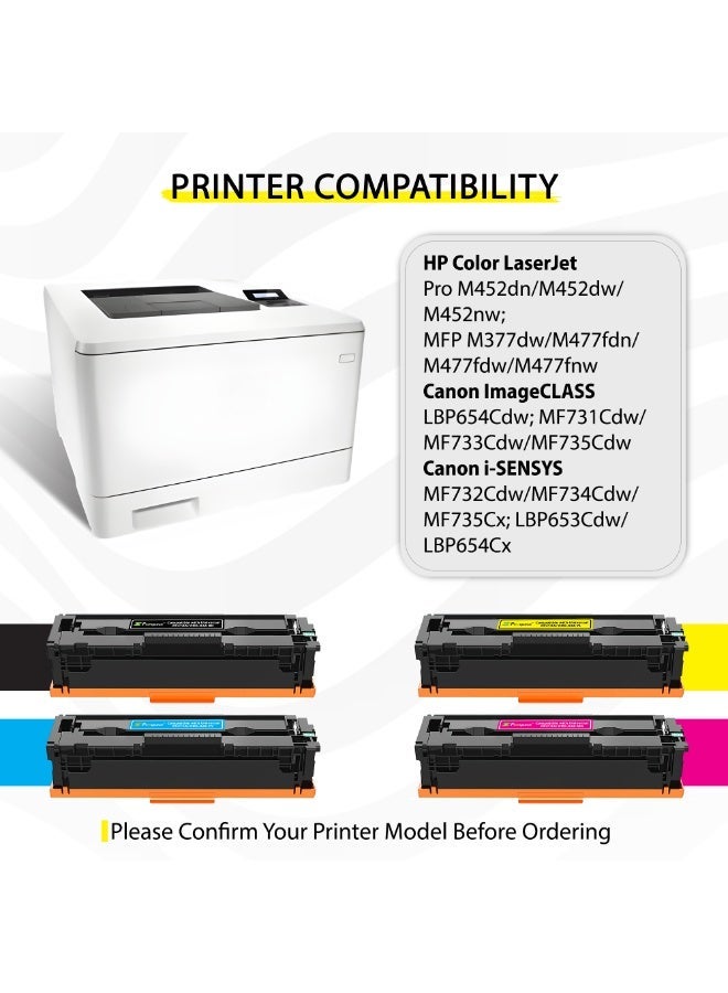 Prospect Toner Cartridge 410A Full Set CF410A BK CF411A CY CF412A YL CF413A MG Compatible Cartridges with HP Printers Color LaserJet Pro MFP Pro M452dn M452dw M452nw MFP M377dw M477fdn M477fdw M477fnw ( Black Cyan Yellow Magenta 4-Pack ) - Image 3